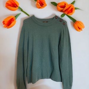 J. Crew Women’s Green Pulled LS Sweater L
